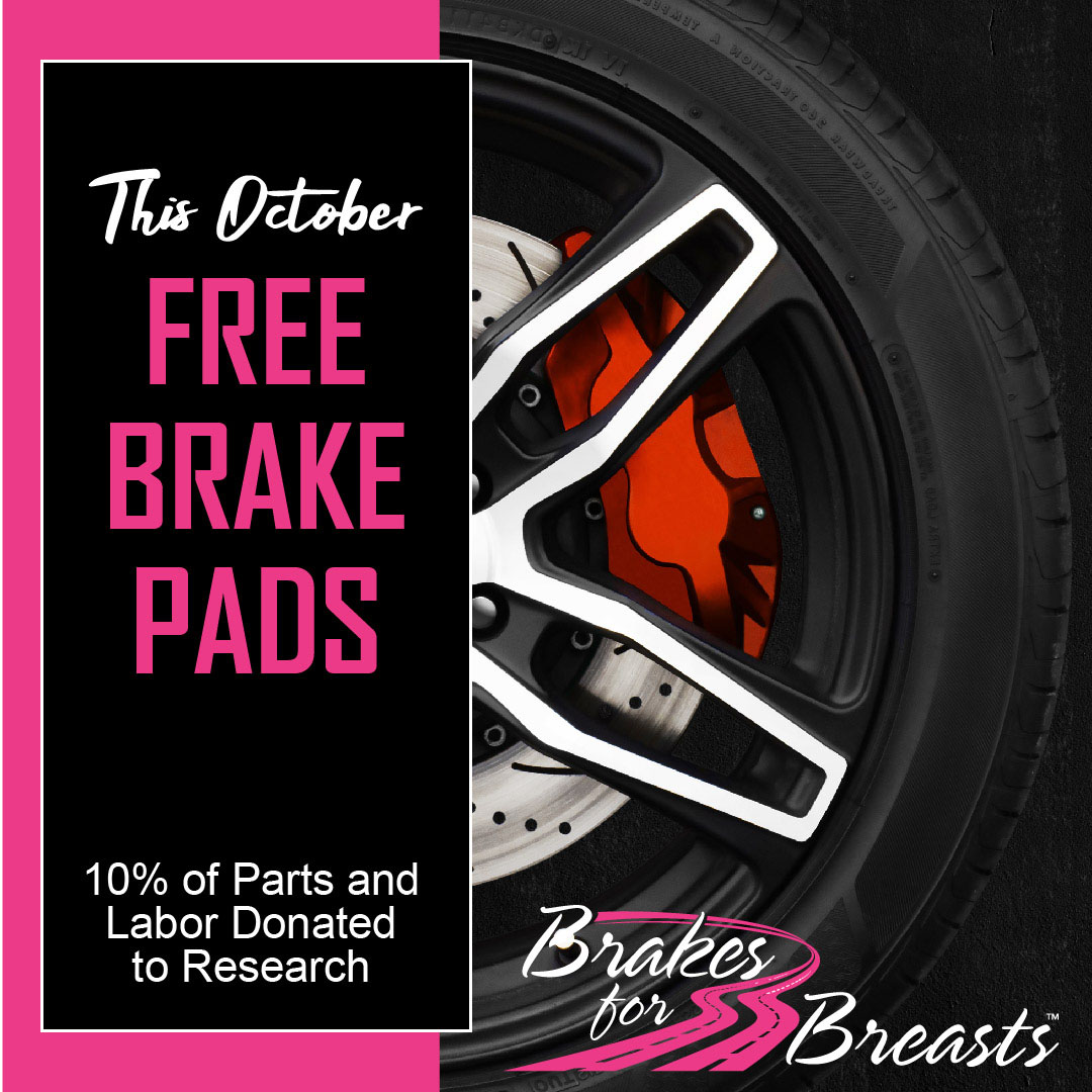 Brakes for Breasts in October 2021 at Graham Auto Repair - Free Brake Pads - Breast Cancer Awareness